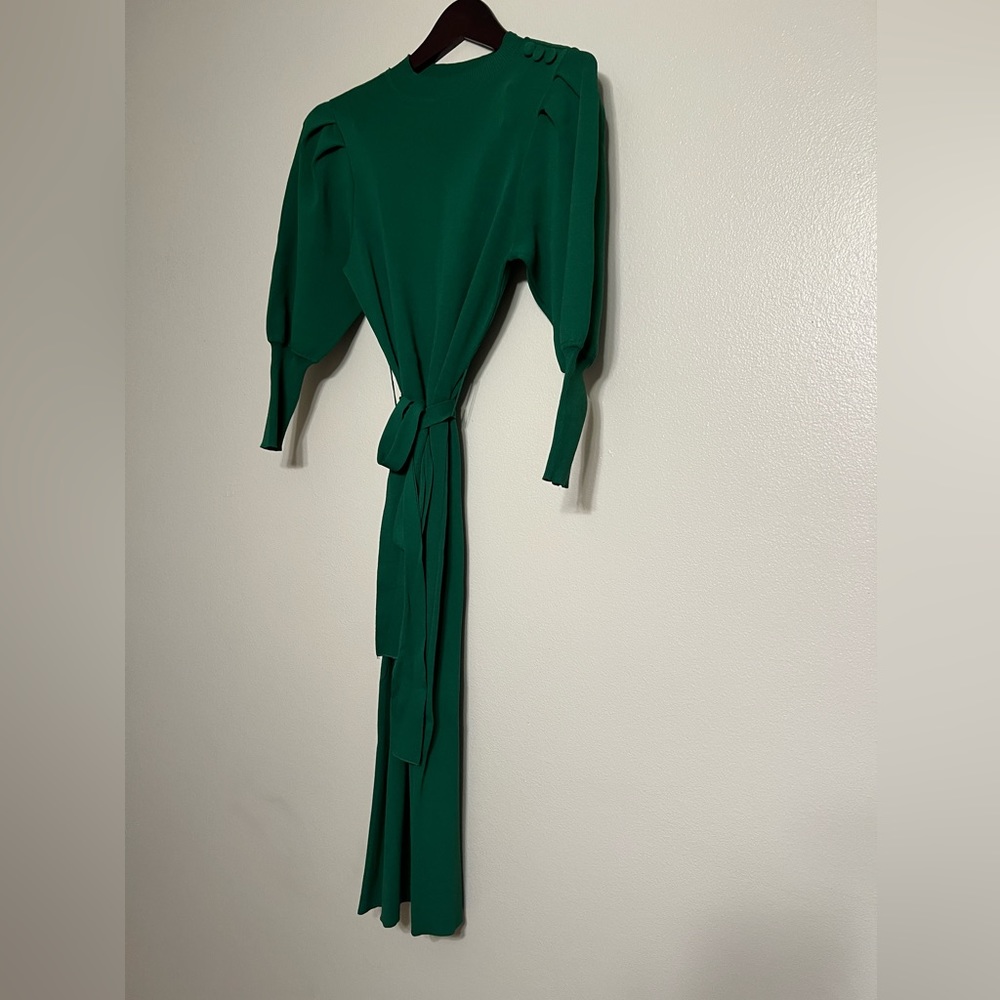 Green sweater dress